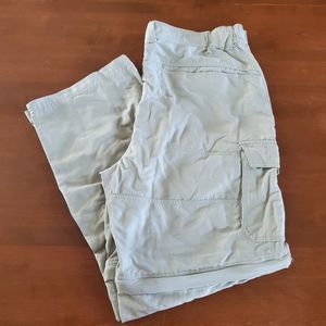 Columbia Mens 38 Convertible Pants Titanium Beige Tan Khaki Hiking Outdoor